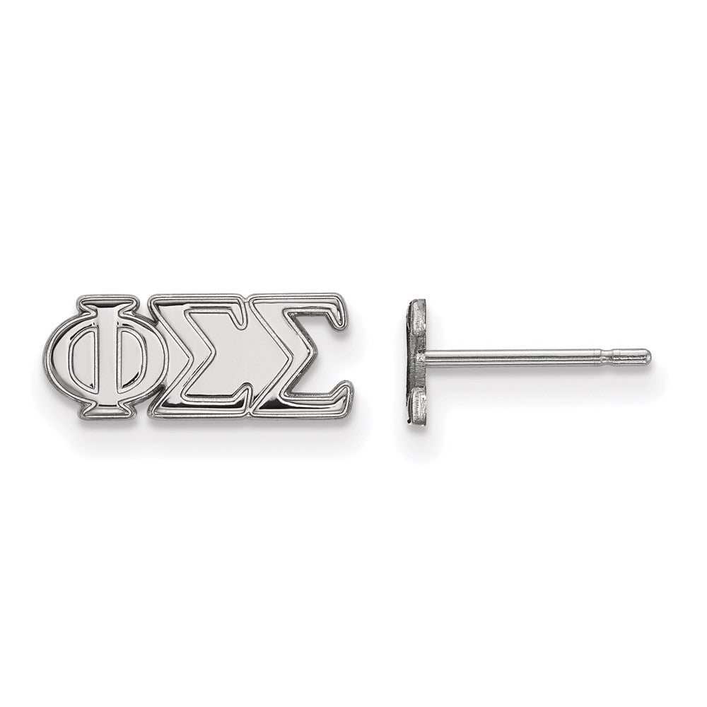 Sterlingsilber Rhodiniert Logoart Phi Sigma Sorority Greek Buchstaben Extra Klein Ohrstecker