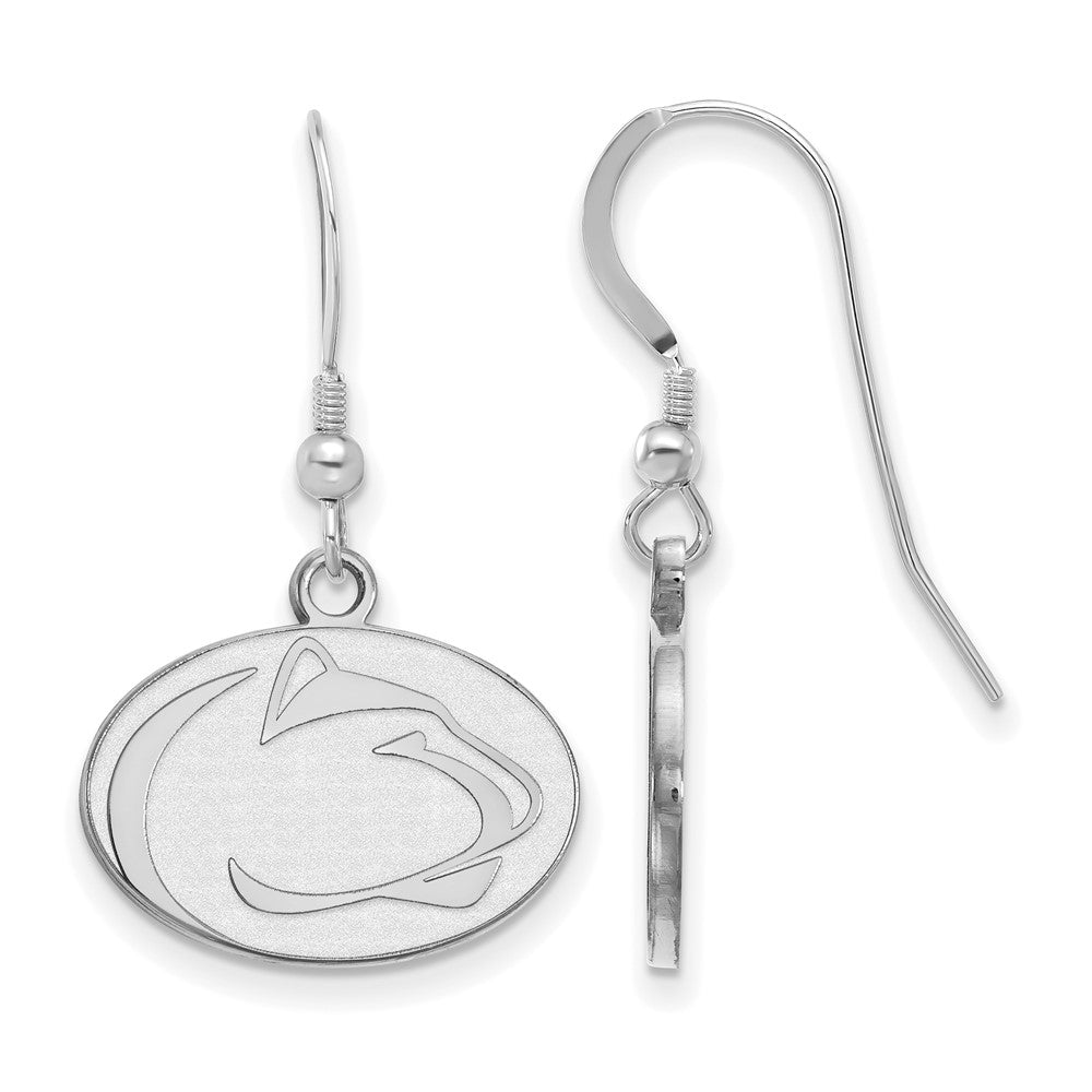 Sterlingsilber Rhodiniert Logoart Penn State University Löwe Klein Hängend Draht Ohrringe