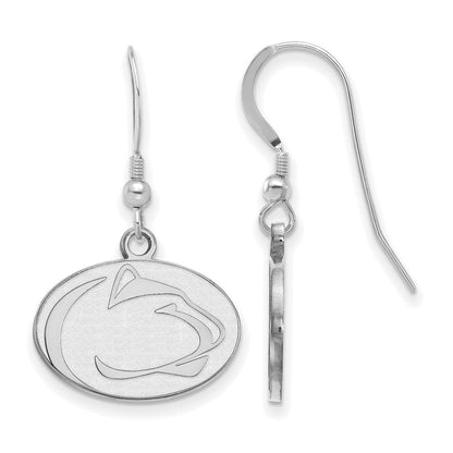 Sterlingsilber Rhodiniert Logoart Penn State University Löwe Klein Hängend Draht Ohrringe