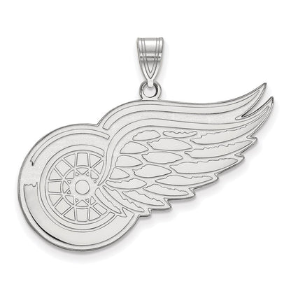 Sterlingsilber Rhodiniert Nhl Logoart Detroit Rot Flügel Extra Groß Anhänger