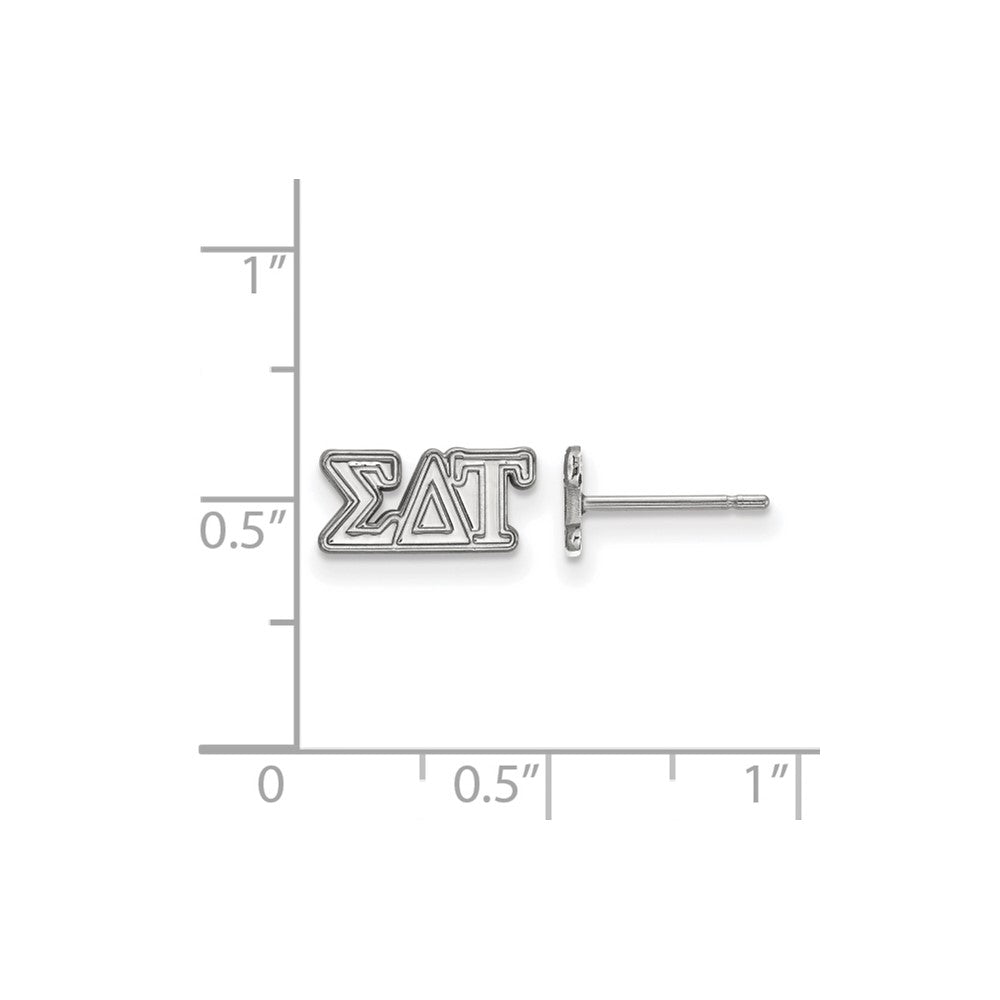 Sterlingsilber Rhodiniert Logoart Sigma Delta Tau Sorority Greek Buchstaben Extra Klein Ohrstecker