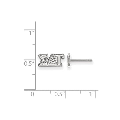 Sterlingsilber Rhodiniert Logoart Sigma Delta Tau Sorority Greek Buchstaben Extra Klein Ohrstecker