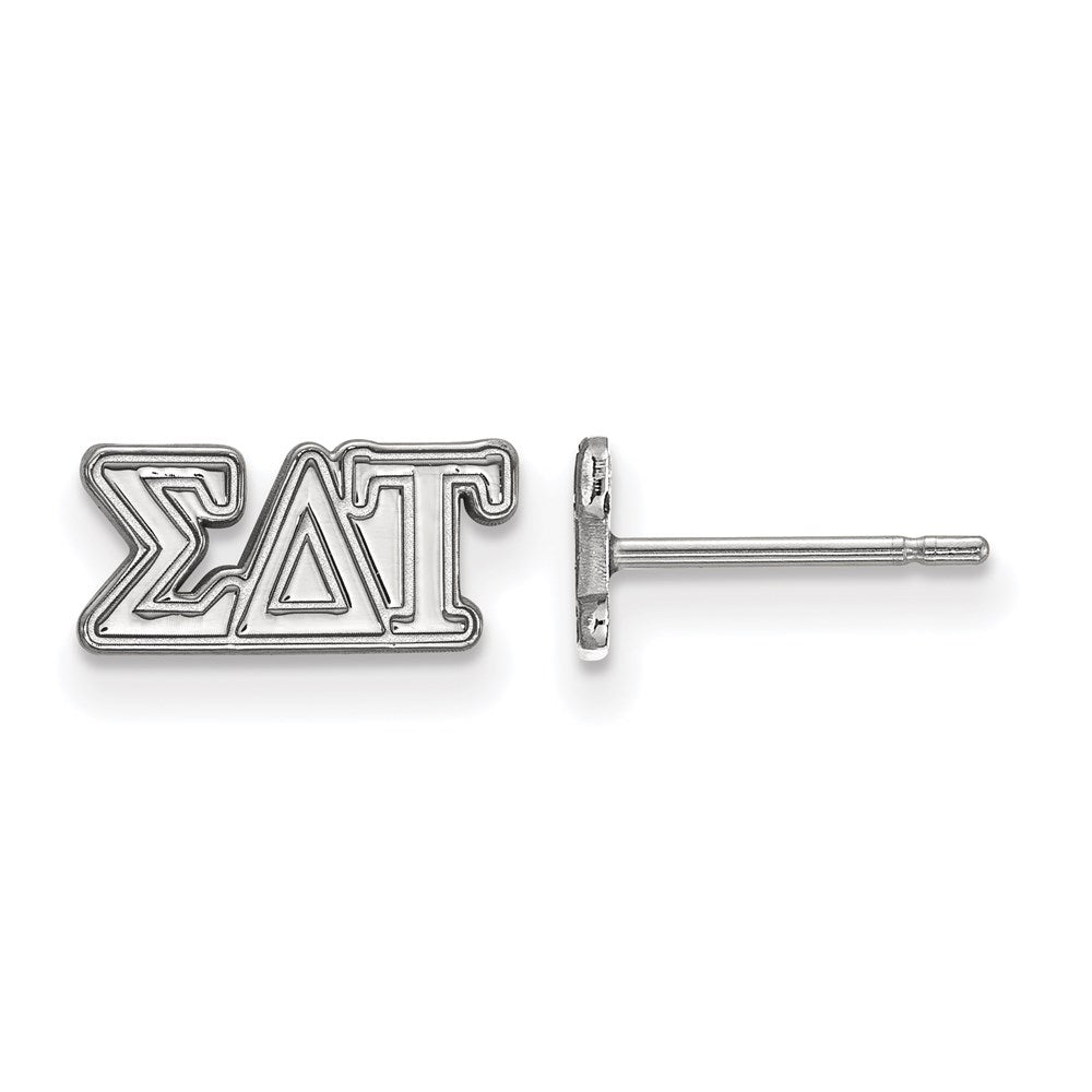 Sterlingsilber Rhodiniert Logoart Sigma Delta Tau Sorority Greek Buchstaben Extra Klein Ohrstecker