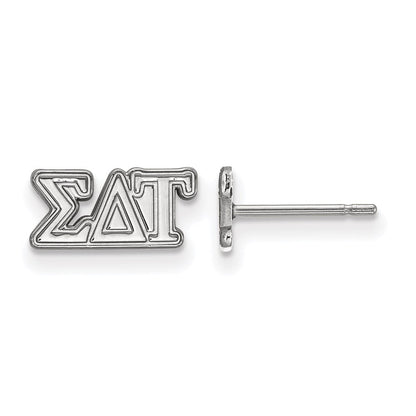 Sterlingsilber Rhodiniert Logoart Sigma Delta Tau Sorority Greek Buchstaben Extra Klein Ohrstecker