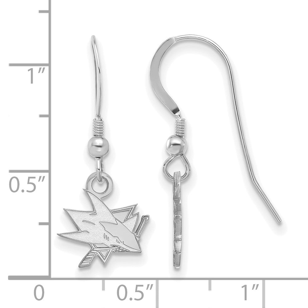 Sterlingsilber Rhodiniert Nhl Logoart San Jose Sharks Extra Klein Ohrhänger