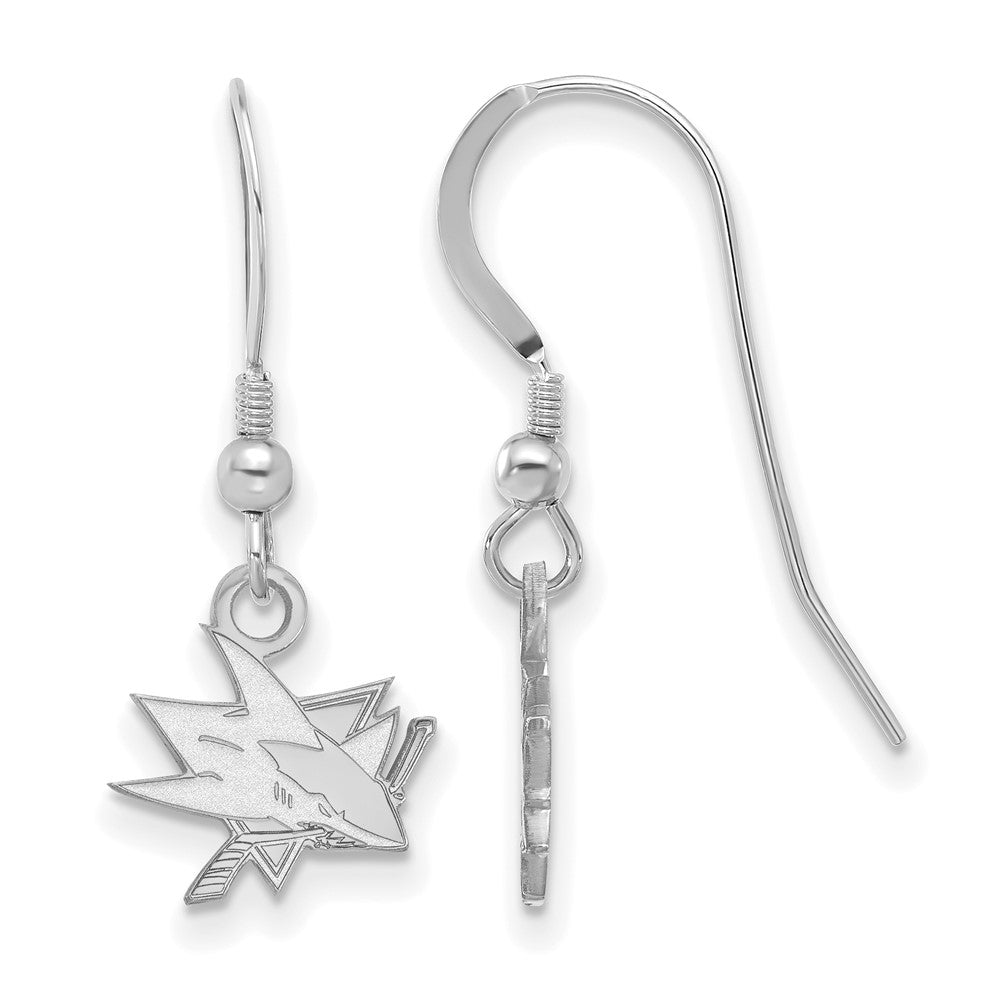Sterlingsilber Rhodiniert Nhl Logoart San Jose Sharks Extra Klein Ohrhänger