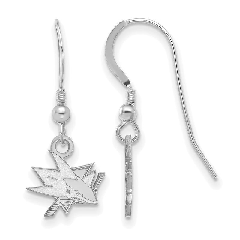 Sterlingsilber Rhodiniert Nhl Logoart San Jose Sharks Extra Klein Ohrhänger