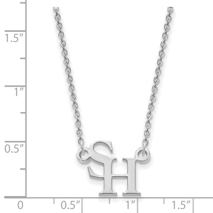 Sterlingsilber Rhodiniert Logoart Sam Houston State University Klein Anhänger 18 Zoll Halskette