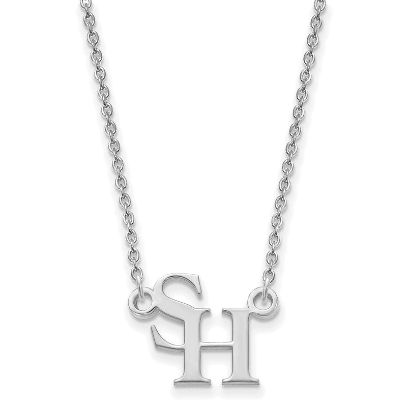 Sterlingsilber Rhodiniert Logoart Sam Houston State University Klein Anhänger 18 Zoll Halskette