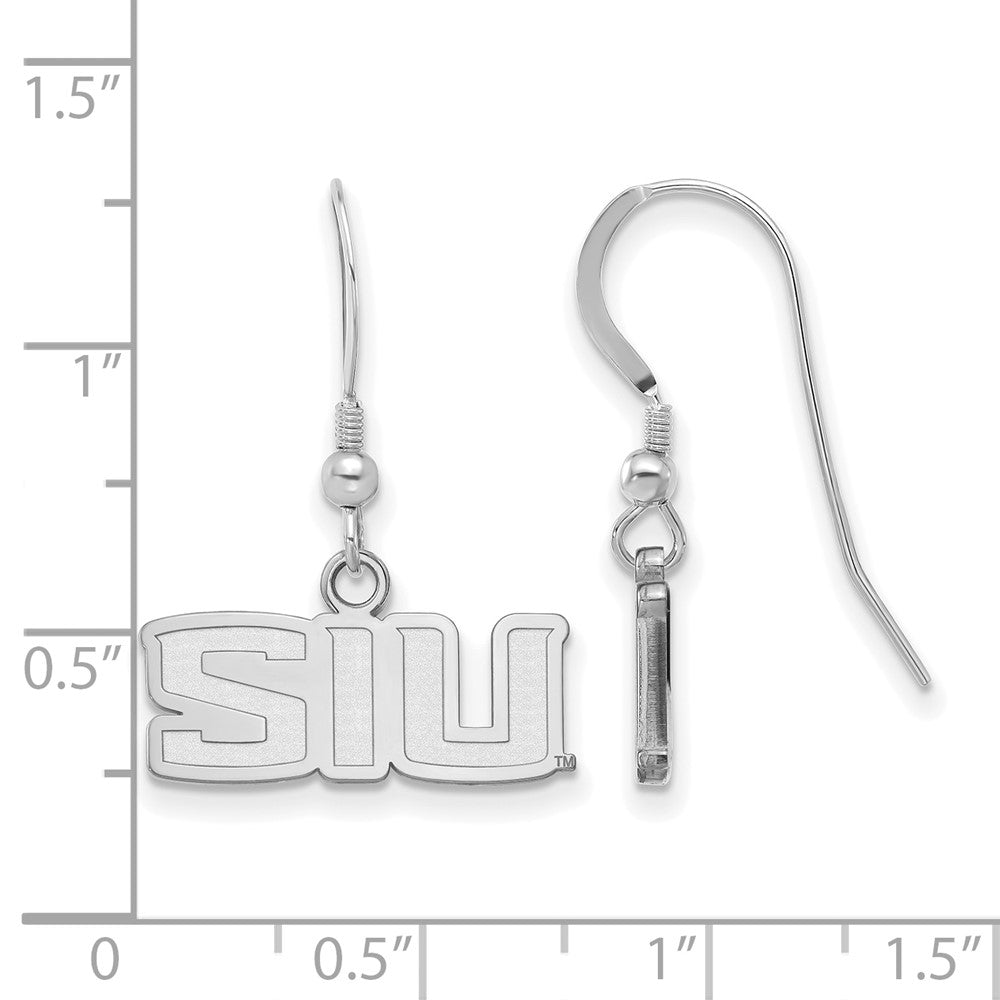 Sterlingsilber Rhodiniert Logoart Southern Illinois University S I U Extra Klein Hängend Draht Ohrringe