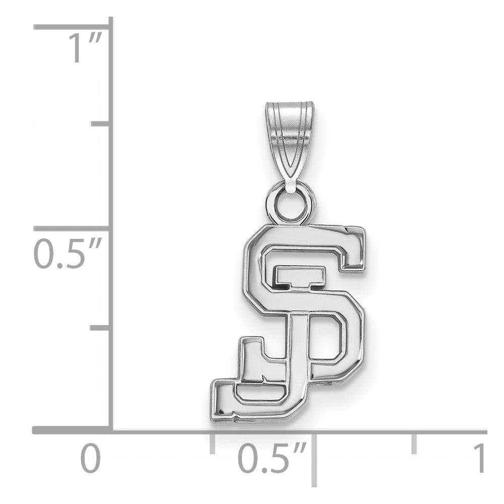 10K Weißgold Logoart San Jose State University S J Klein Anhänger