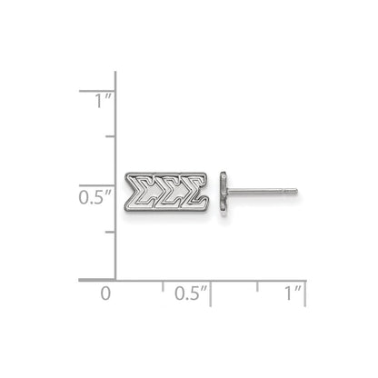 Sterlingsilber Rhodiniert Logoart Sigma Sorority Greek Buchstaben Extra Klein Ohrstecker