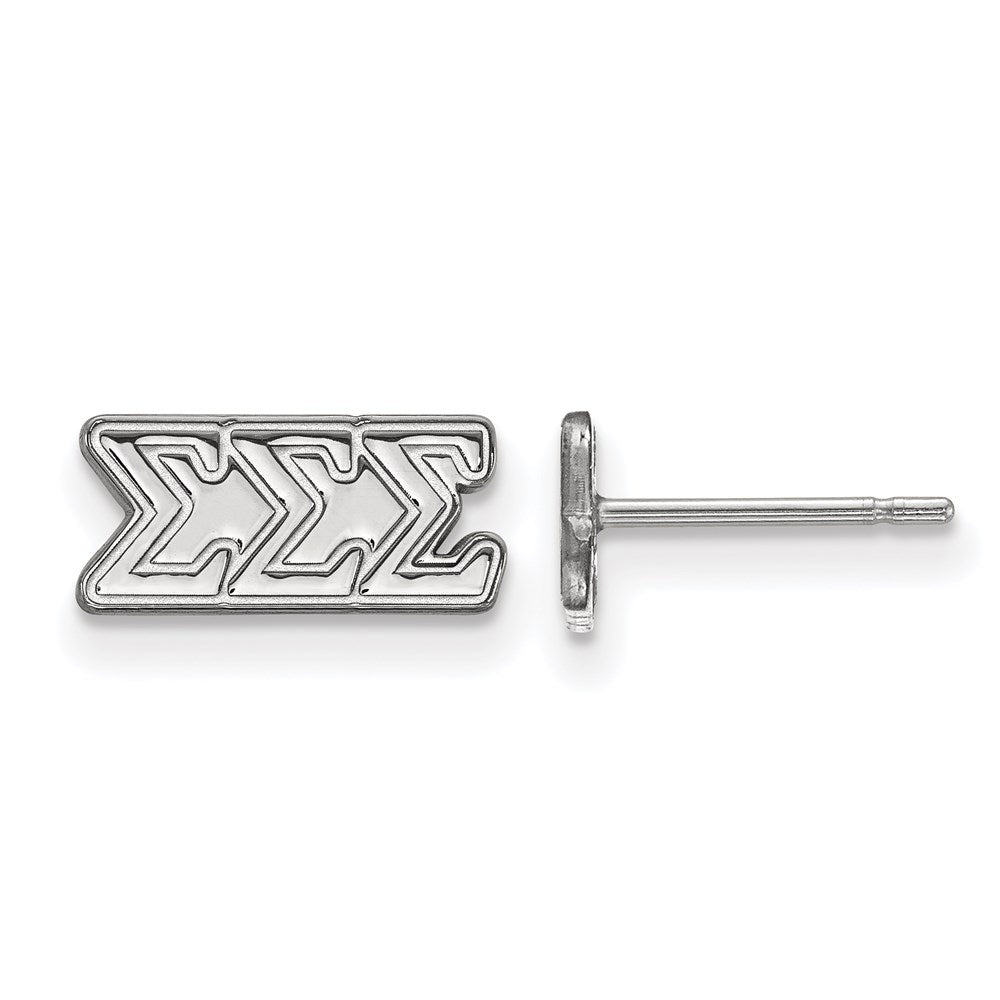 Sterlingsilber Rhodiniert Logoart Sigma Sorority Greek Buchstaben Extra Klein Ohrstecker