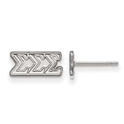 Sterlingsilber Rhodiniert Logoart Sigma Sorority Greek Buchstaben Extra Klein Ohrstecker