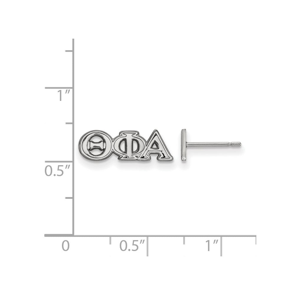Sterlingsilber Rhodiniert Logoart Theta Phi Alpha Sorority Greek Buchstaben Extra Klein Ohrstecker