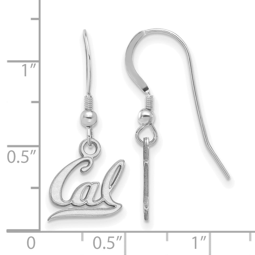 Sterlingsilber Rhodiniert Logoart University Of California Berkeley Extra Klein Hängend Draht Ohrringe