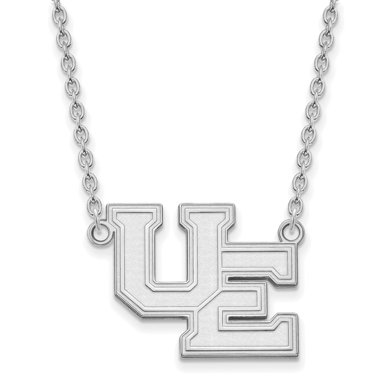 10K Weißgold Logoart University Of Evansville Lila Aces Groß Anhänger 18 Zoll Halskette