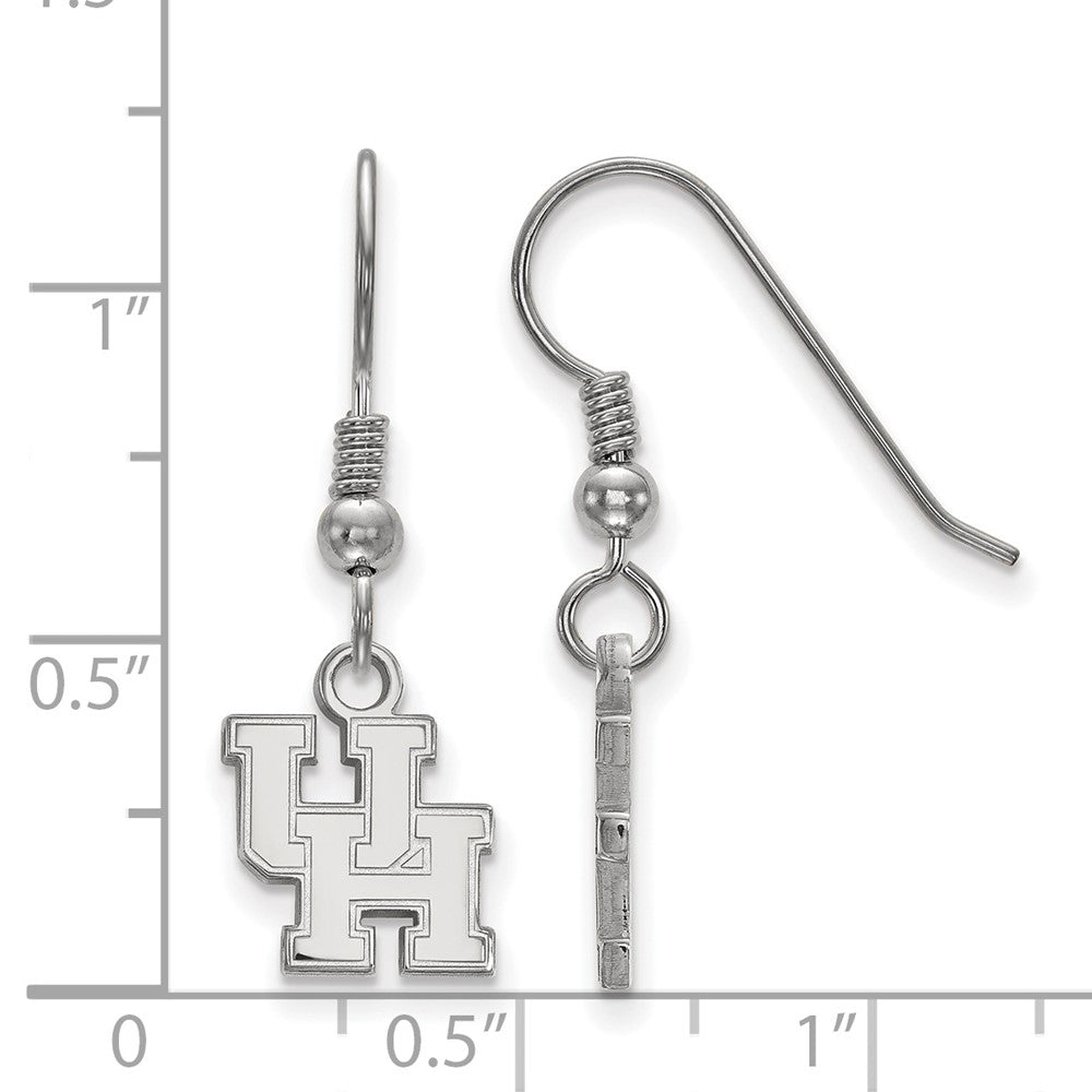 Sterlingsilber Rhodiniert Logoart University Of Houston U H Extra Klein Hängend Draht Ohrringe