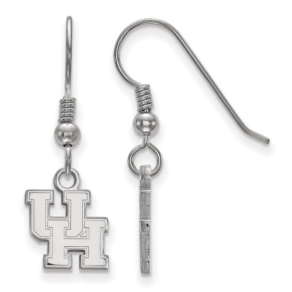 Sterlingsilber Rhodiniert Logoart University Of Houston U H Extra Klein Hängend Draht Ohrringe