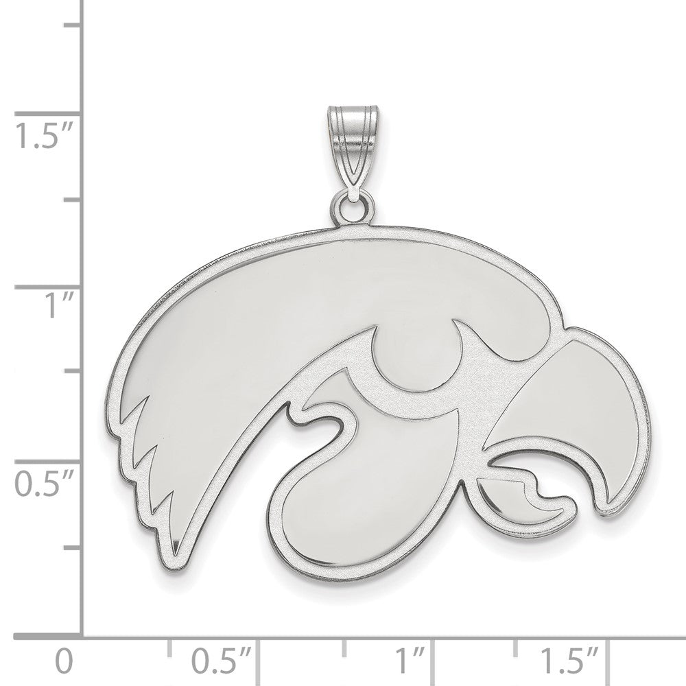 Sterlingsilber Rhodiniert Logoart University Of Iowa Hawk Extra Groß Anhänger