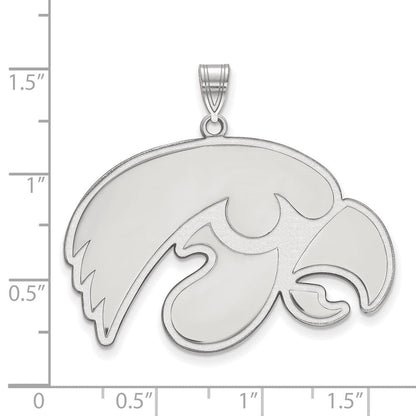 Sterlingsilber Rhodiniert Logoart University Of Iowa Hawk Extra Groß Anhänger