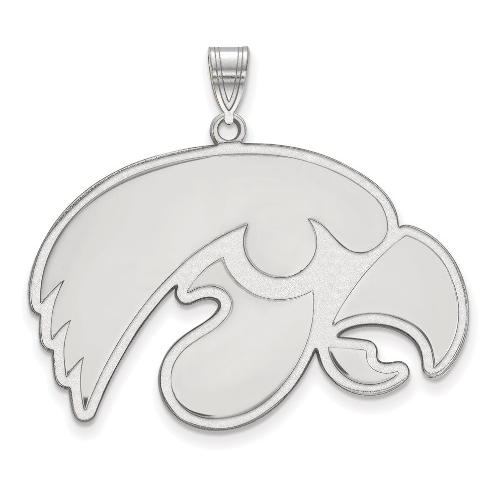 Sterlingsilber Rhodiniert Logoart University Of Iowa Hawk Extra Groß Anhänger