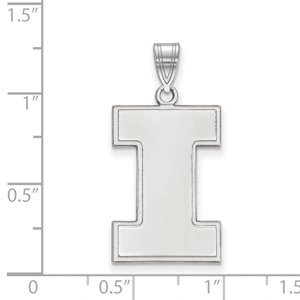 Sterlingsilber Rhodiniert Logoart University Of Illinois Buchstabe I Extra Groß Anhänger