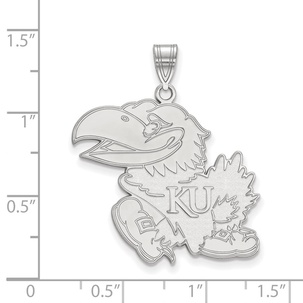 Sterlingsilber Rhodiniert Logoart University Of Kansas Jayhawk Extra Groß Anhänger