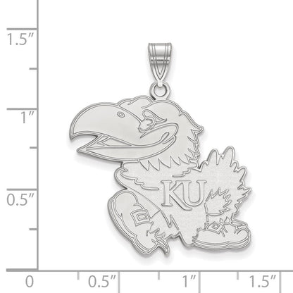 Sterlingsilber Rhodiniert Logoart University Of Kansas Jayhawk Extra Groß Anhänger