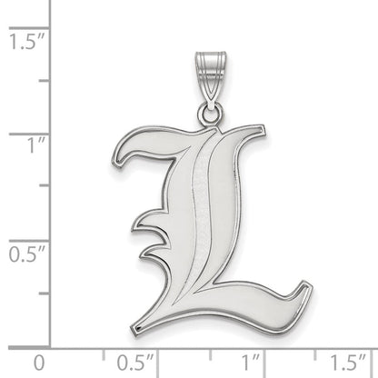 14K Weißgold Logoart University Of Louisville Buchstabe L Extra Groß Anhänger