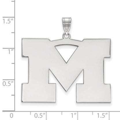 Sterlingsilber Rhodiniert Logoart University Of Michigan Buchstabe M Extra Groß Anhänger