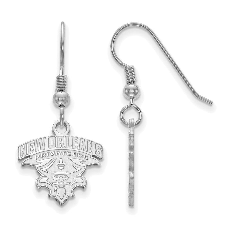 Sterlingsilber Rhodiniert Logoart University Of New Orleans U N O Klein Hängend Draht Ohrringe