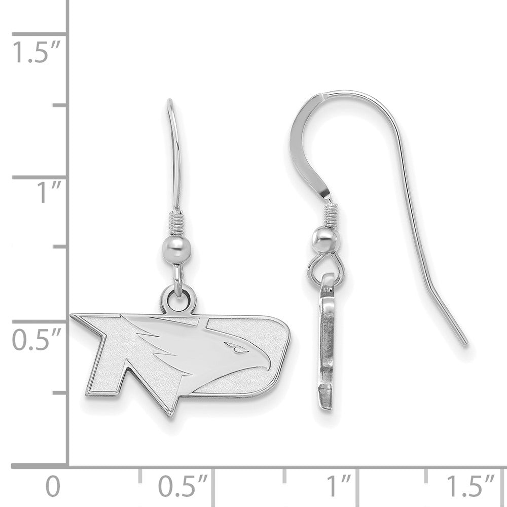 Sterlingsilber Rhodiniert Logoart University Of North Dakota Extra Klein Hängend Draht Ohrringe