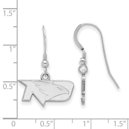 Sterlingsilber Rhodiniert Logoart University Of North Dakota Extra Klein Hängend Draht Ohrringe