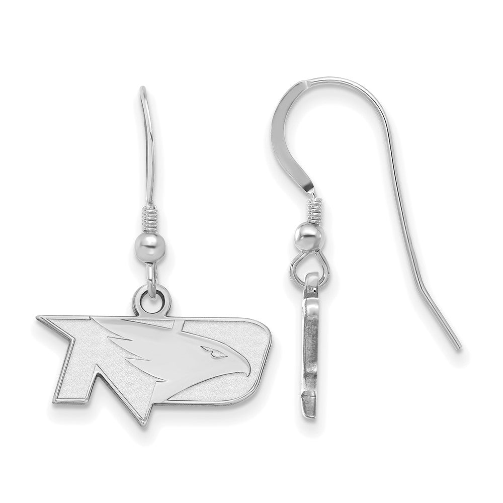 Sterlingsilber Rhodiniert Logoart University Of North Dakota Extra Klein Hängend Draht Ohrringe