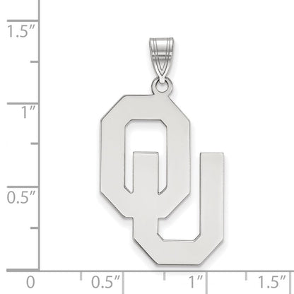 10K Weißgold Logoart University Of Oklahoma O U Extra Groß Anhänger