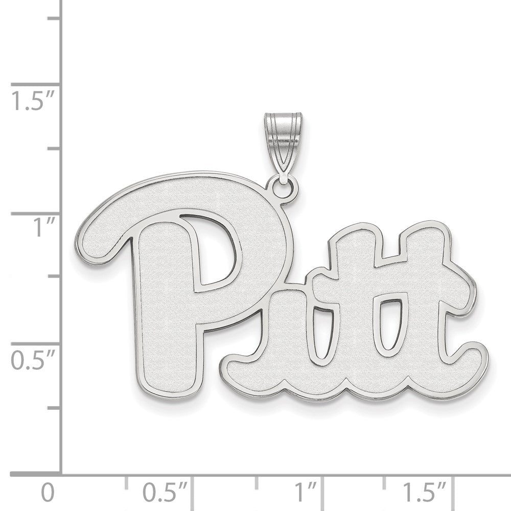 Sterlingsilber Rhodiniert Logoart University Of Pittsburgh Extra Groß Anhänger