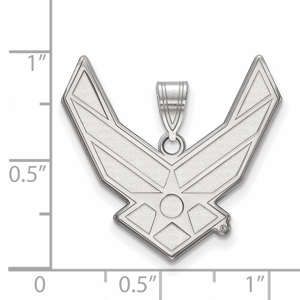 Sterlingsilber Rhodiniert Logoart U.s. Luft Kraft Xl Anhänger