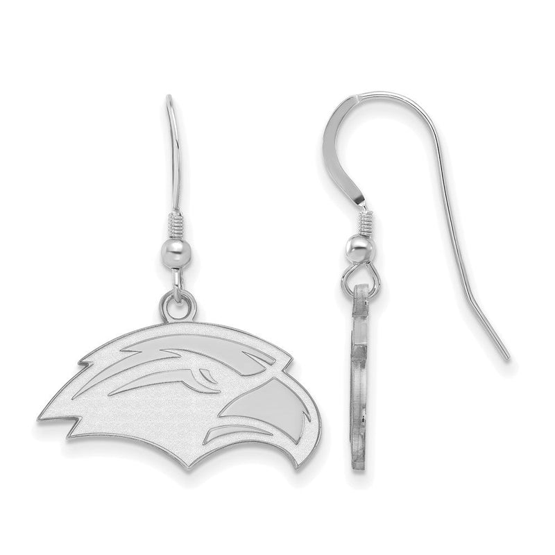 Sterlingsilber Rhodiniert Logoart University Of Southern Mississippi Adler Klein Hängend Draht Ohrringe