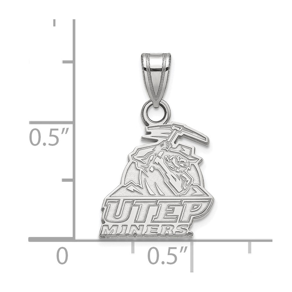Sterlingsilber Rhodiniert Logoart University Of Texas At El Paso Miners Klein Anhänger