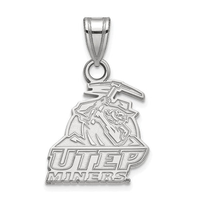 Sterlingsilber Rhodiniert Logoart University Of Texas At El Paso Miners Klein Anhänger
