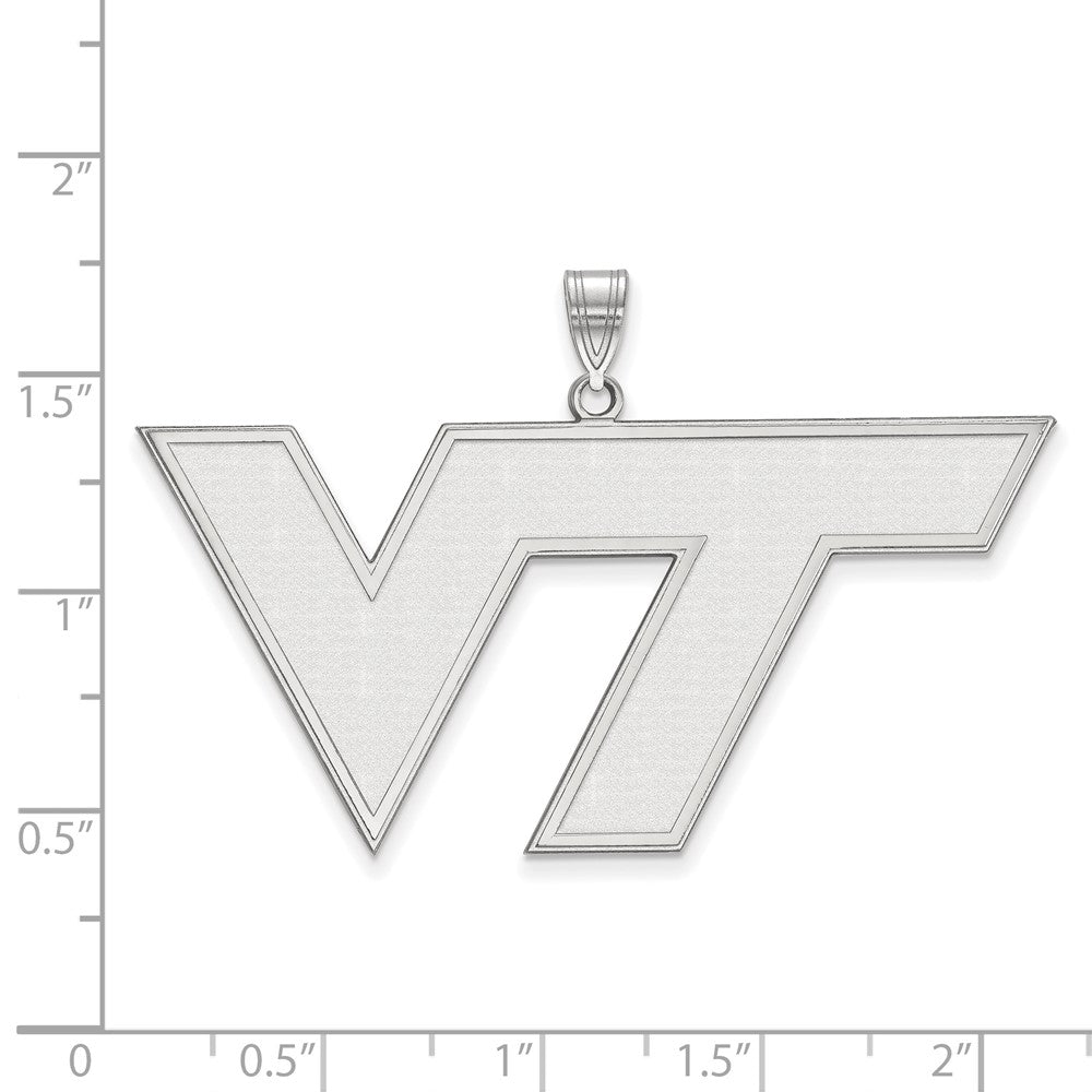 Sterlingsilber Rhodiniert Logoart Virginia Tech V T Extra Groß Anhänger