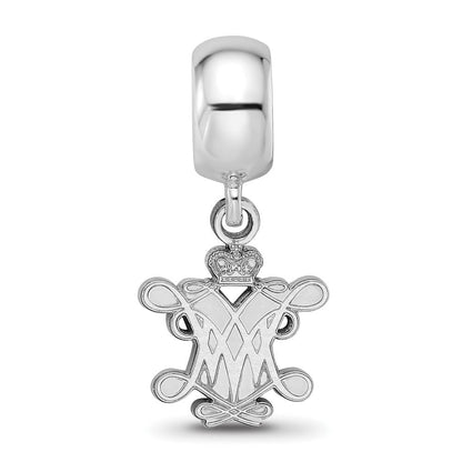 Sterlingsilber Rhodiniert Logoart William und Mary Sm Hängend Perle