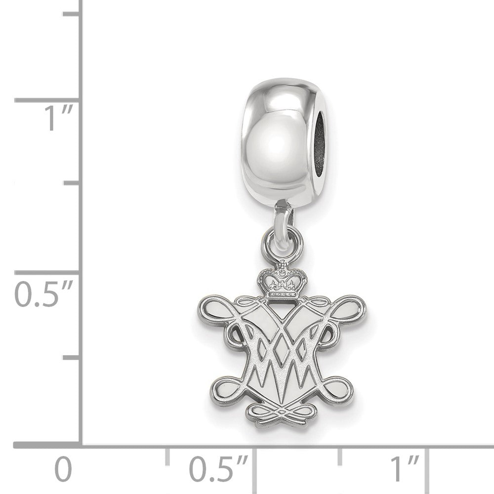 Sterlingsilber Rhodiniert Logoart William und Mary Sm Hängend Perle
