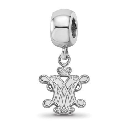 Sterlingsilber Rhodiniert Logoart William und Mary Sm Hängend Perle