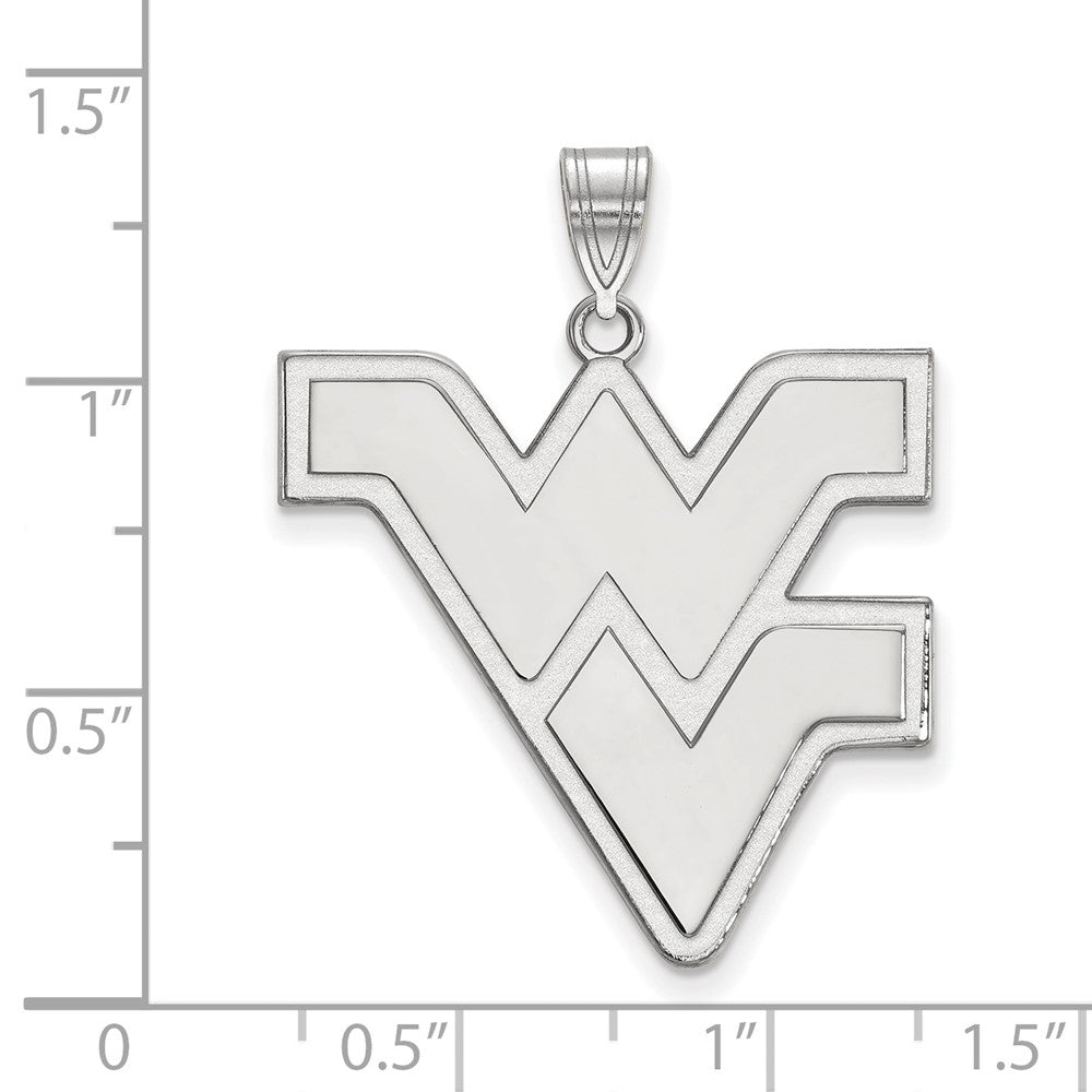 Sterlingsilber Rhodiniert Logoart West Virginia University W V Extra Groß Anhänger