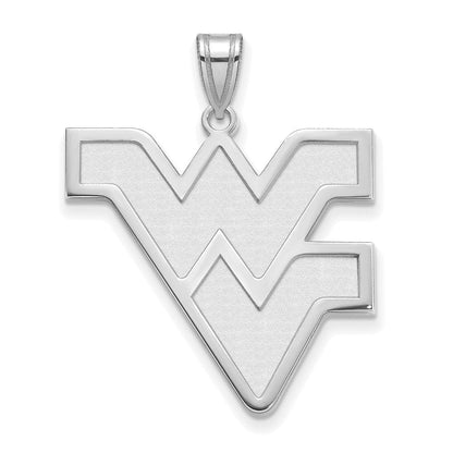 Sterlingsilber Rhodiniert Logoart West Virginia University W V Extra Groß Anhänger