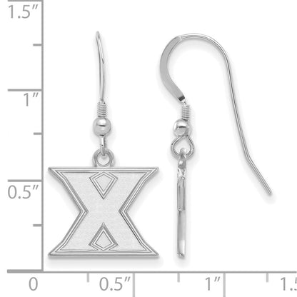 Sterlingsilber Rhodiniert Logoart Xavier University Buchstabe X Klein Hängend Draht Ohrringe