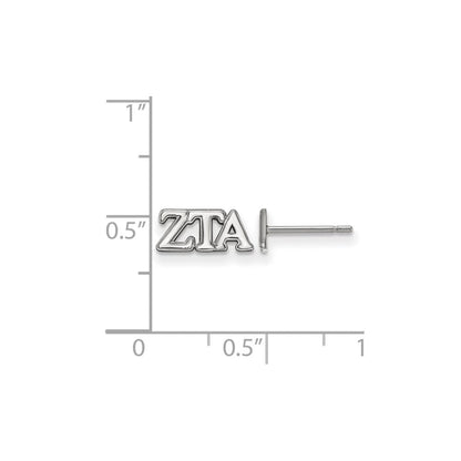 Sterlingsilber Rhodiniert Logoart Zeta Tau Alpha Sorority Greek Buchstaben Extra Klein Ohrstecker