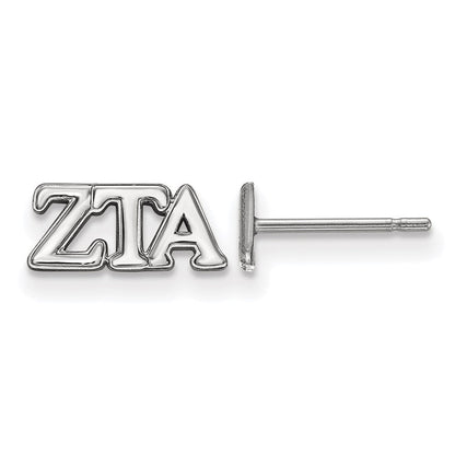 Sterlingsilber Rhodiniert Logoart Zeta Tau Alpha Sorority Greek Buchstaben Extra Klein Ohrstecker
